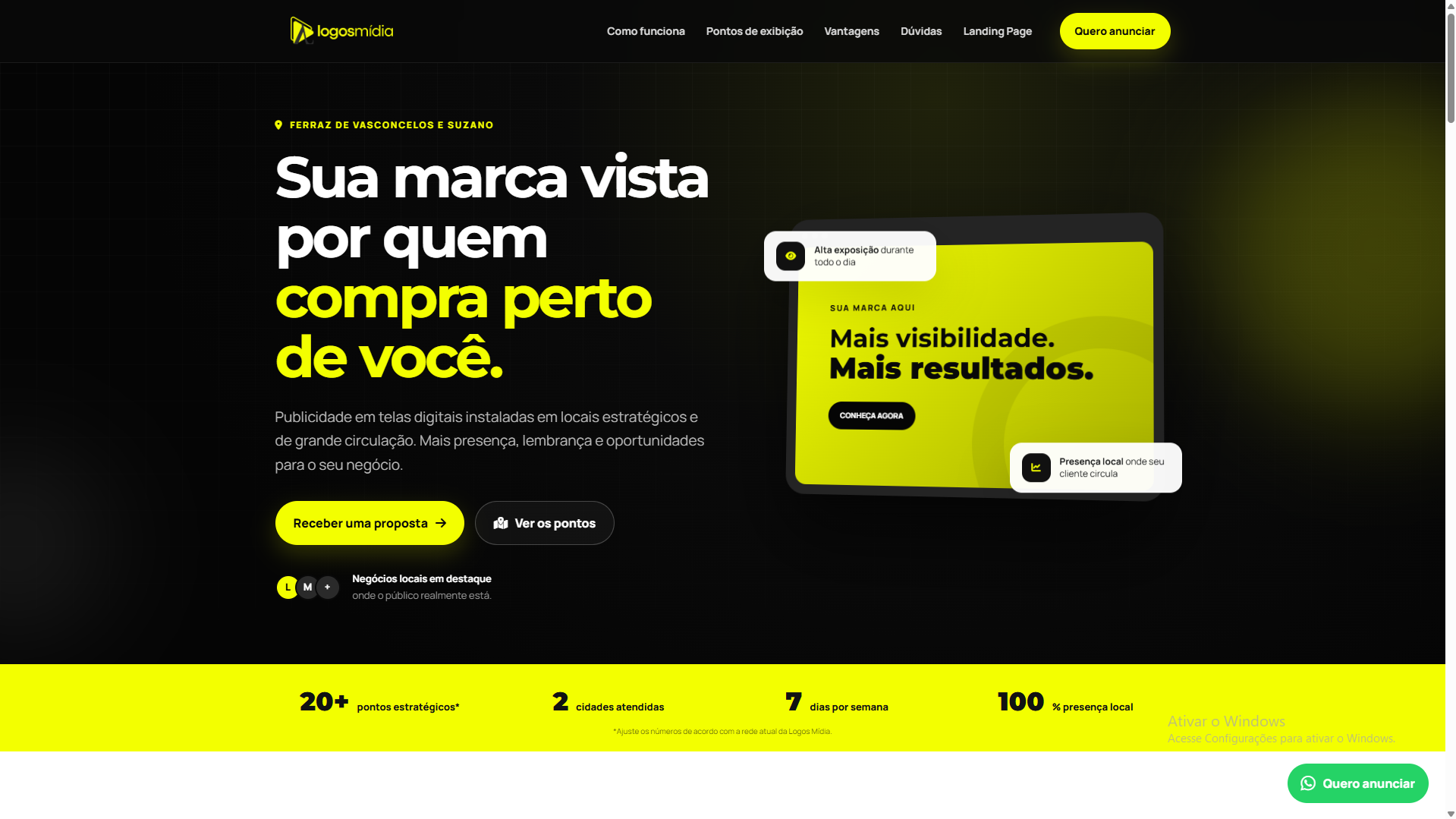Prévia do site Logos Mídia